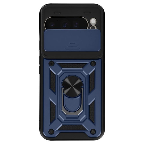 Coque för Google Pixel 9 Pro XL Med Stöd Ring Skjutbart Kameraskydd Mayaxess Blå Natt Blå