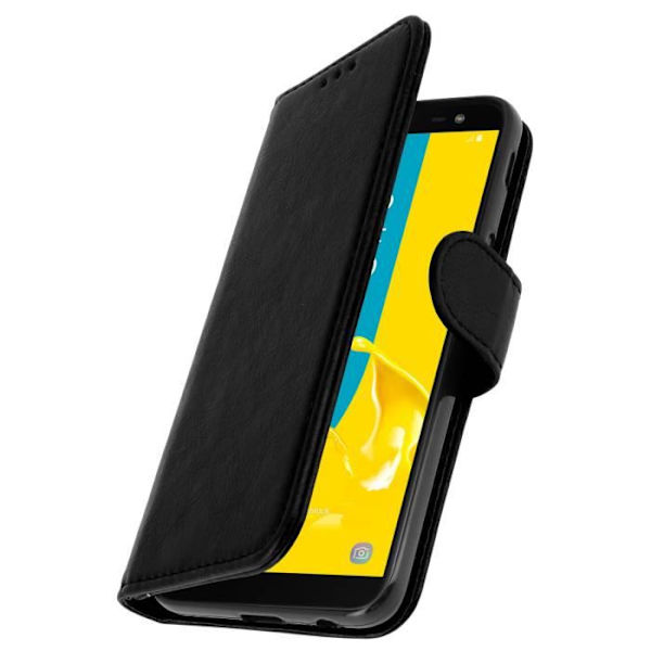 Fodral för Samsung Galaxy J6 - Svart - Silikongel - Stödfunktion - Magnetisk - Mjuk Svart