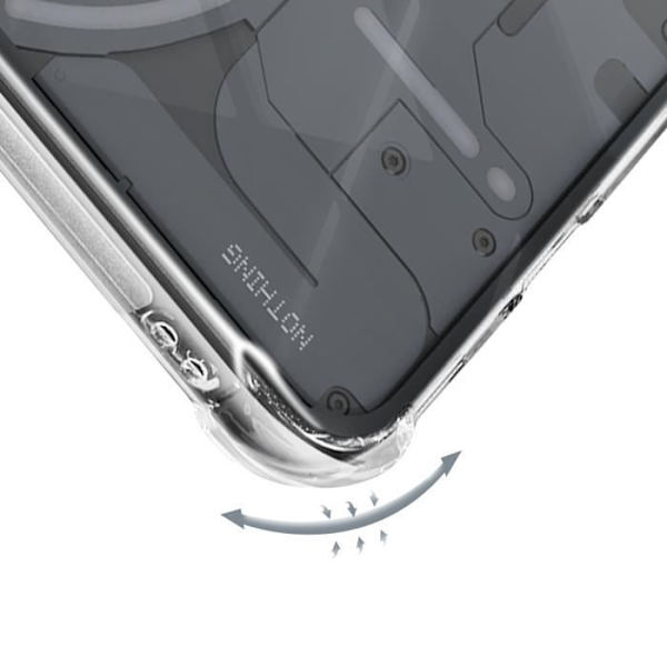 AVIZAR Nothing Phone 2 -puhelinkotelo - Pehmeä geelisilikoni - Iskunkestävät vahvistetut kulmat - Läpinäkyvä Transparent