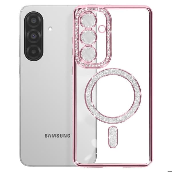 Coque - Samsung - Galaxy A56 - Rosa - Strass - MagSafe - Elegant Ros