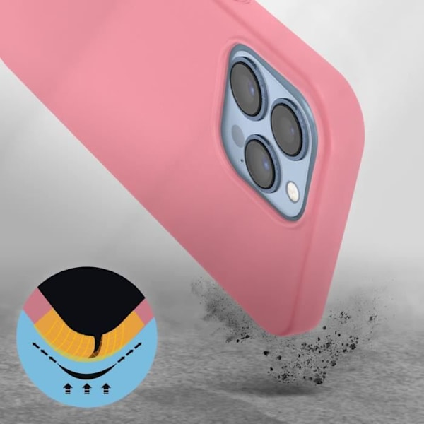 Skyddsskal - Ej specificerat - iPhone 13 Pro Max - Halvstyvt silikon - Soft-touch finish - Rosa Rosa