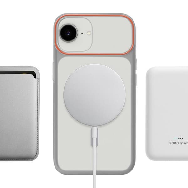 Cover til iPhone 16e Bi-Materiale Design Kompatibel med MagSafe Grå Grå