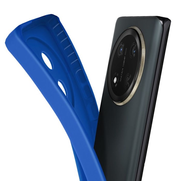 Coque för Honor Magic 7 Lite Silikon Slät Kamera Blockerad Blå Blå