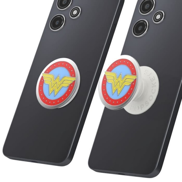 PopGrip Wonder Woman älypuhelimeen, sormukseen ja yleistelineeseen Popsockets valkoinen Vit