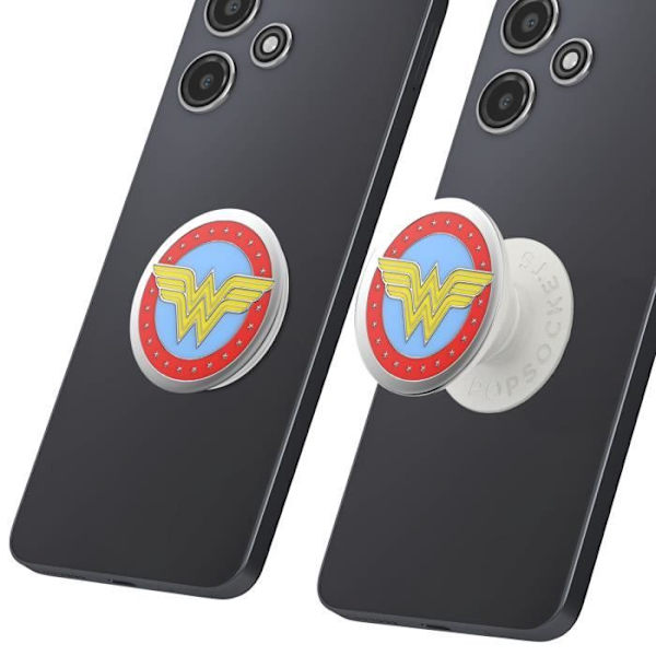 Ring och hållare för smartphone - POPSOCKETS - Wonder Woman - Infällbar - Originaldesign - Säkert grepp Vit