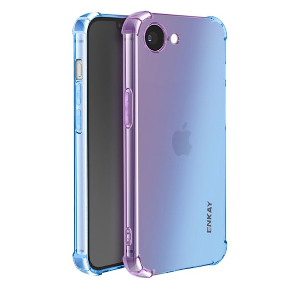 Coque en silicone pour iPhone 16e dégradé Enkay bleu Blå