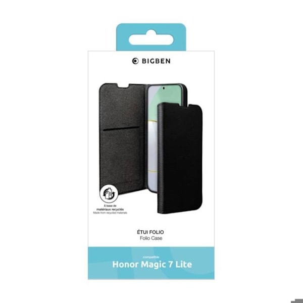 Beskyttelseshætte - BigBen Connected - Honor Magic 7 Lite - Sort - Indbygget kortholder - Video-stativ Svart