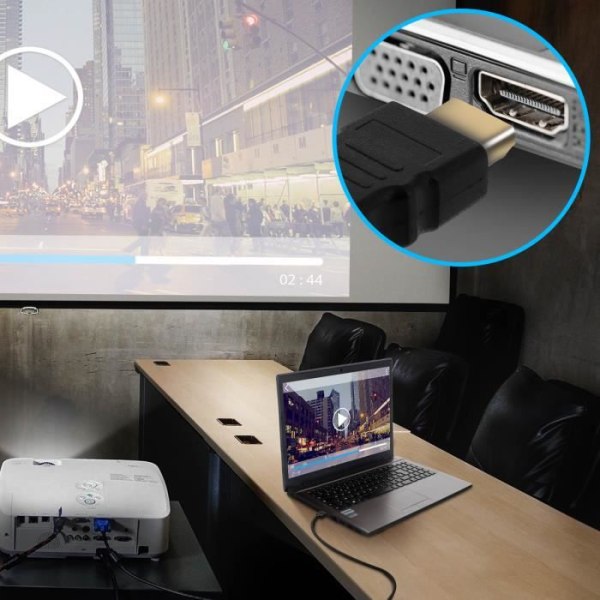 HDMI til VGA-adapter - LinQ - 1,8m - 1920x1080p - Sort - Han til Han