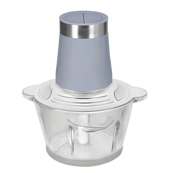 Elektrisk hakker - AVIZAR - 200W - 2 L - 2 hastigheder - Glas skål - Grå Grå