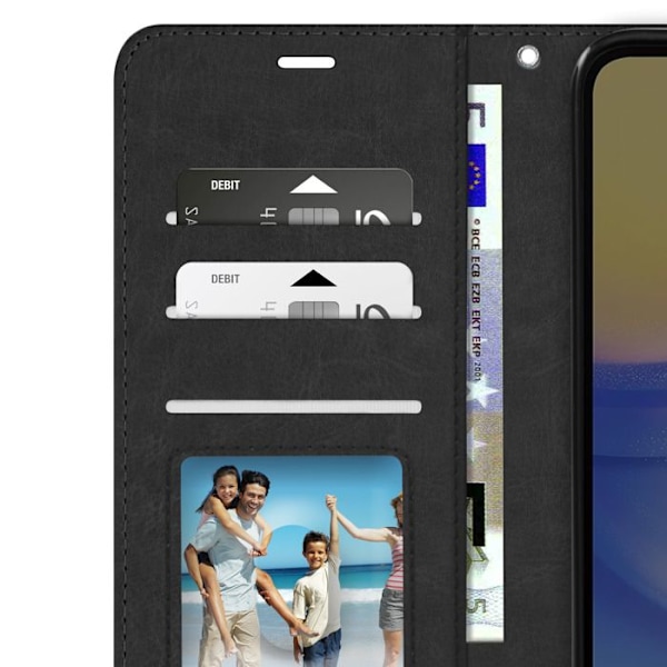 Taske til Samsung A15 5G - MAYAXESS - Pungholderfunktion med håndledsrem - Sort Svart