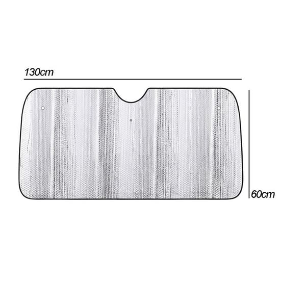 Solskydd med isolerande bubblor för vindruta 130x60cm silver Grå