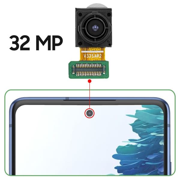 Frontkamera - AVIZAR - Galaxy S20 FE 4G - 32MP - Udskiftning - Sort Svart