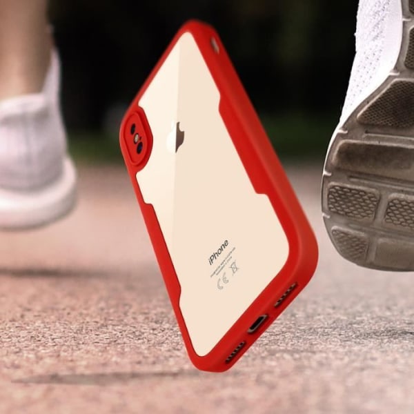 Coque iPhone XS Max - AVIZAR - Dobbel Plexiglas - Stødabsorberende - Mat Rød - Heldekkende Matt röd