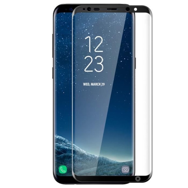 Skærmfilm af hærdet glas til Samsung S8 Plus Black Lifetime Guarantee Force Glass