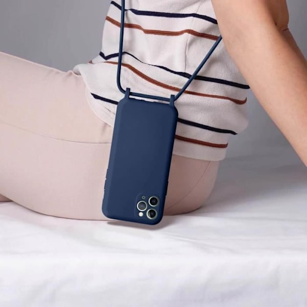Coque - AVIZAR - iPhone 11 Pro - Semi-rigid - Lanyard Neck Strap 80cm - Blå Blå