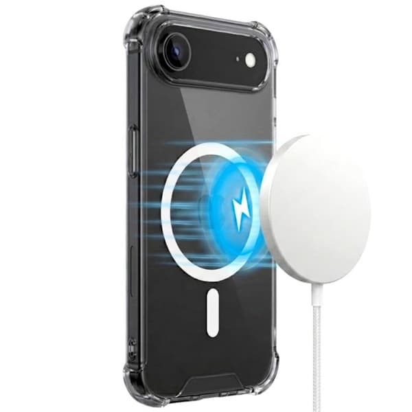 MagSafe-cover til iPhone Air Stødabsorberende Bumper med Forstærkede Hjørner Gennemsigtig Vit