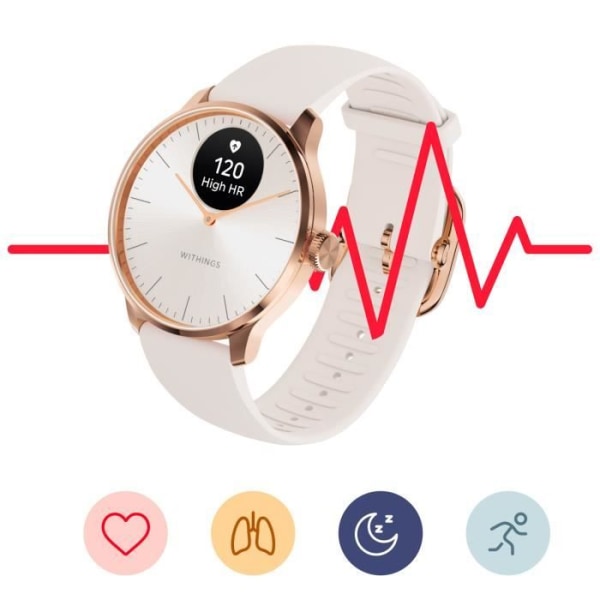 Connected Watch Withings ScanWatch Light Vedenkestävä 30 päivän akunkesto Ruusukulta Rosa