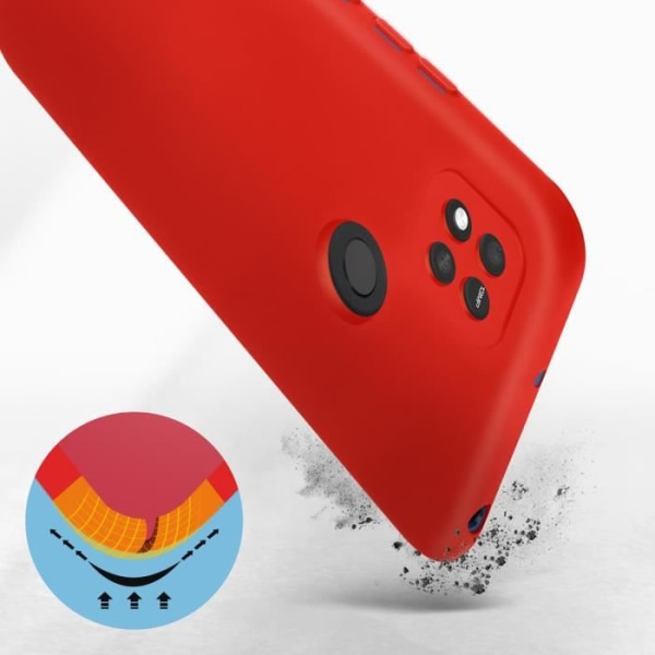 Xiaomi Redmi 10A Slim Halvstyv Soft-touch Silikonfodral Röd