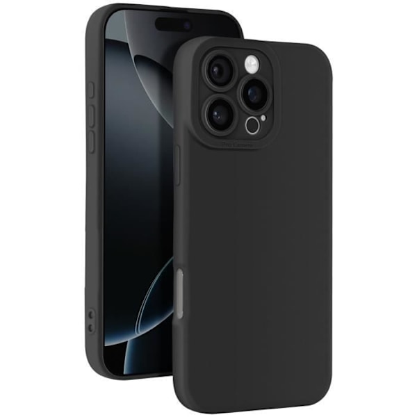 Siliconefodral för iPhone 16 Pro Med Slät Yta Skyddad Kamerablock Svart Svart