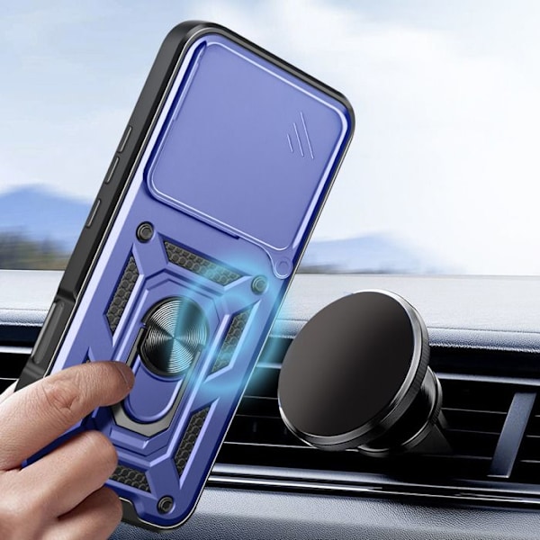 Coque til Honor 400 Lite Magnetisk Ring Kamerabeskyttelse Blå Blå
