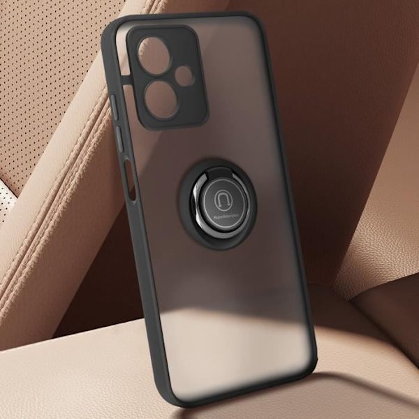 Smartphonefodral - AVIZAR - Motorola Moto G54 - Metallring - Videostöd - Svart Svart