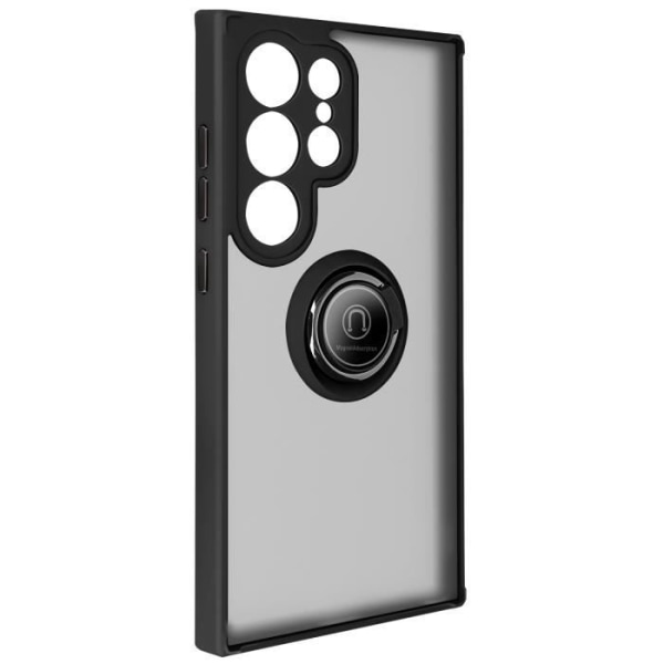 Fodral till Samsung Galaxy S24 Ultra - AVIZAR - Metal Ring Support Funktion Svart Svart