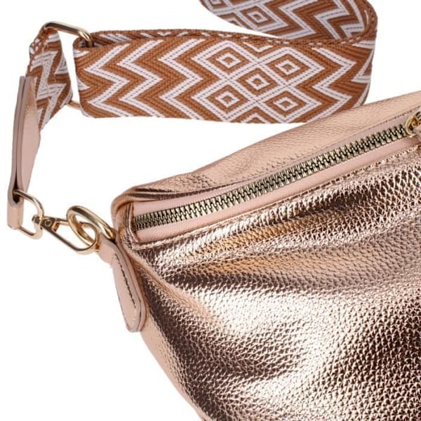 Gallanteri Geometriskt mönster Crossbody bältesväska Champagnerosa Rosa