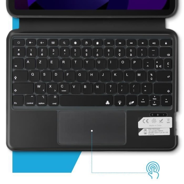 Tastaturetui til iPad 10 2022 Bluetooth Integreret Support Funktion MW Sort