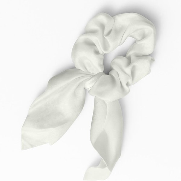 Satiininen Lyhyt Hiusharso Elegantti Valkoinen Perhonen Vit