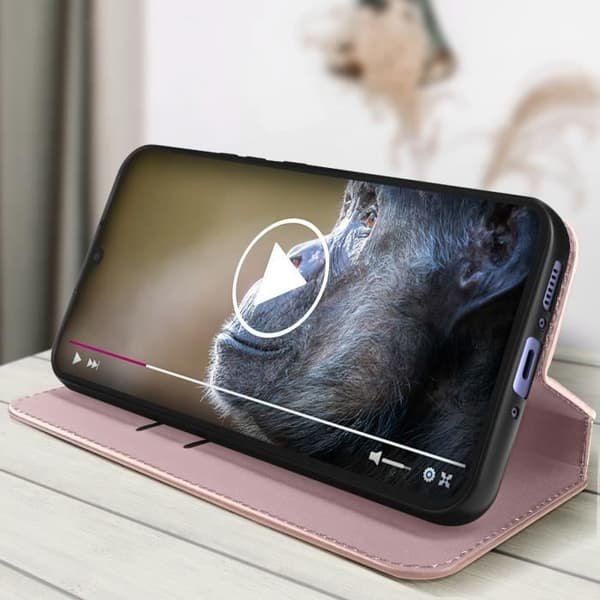 Plånboksfodral - AVIZAR - Galaxy A34 5G - Rosa - Magnetisk lock - Videostöd Rosa