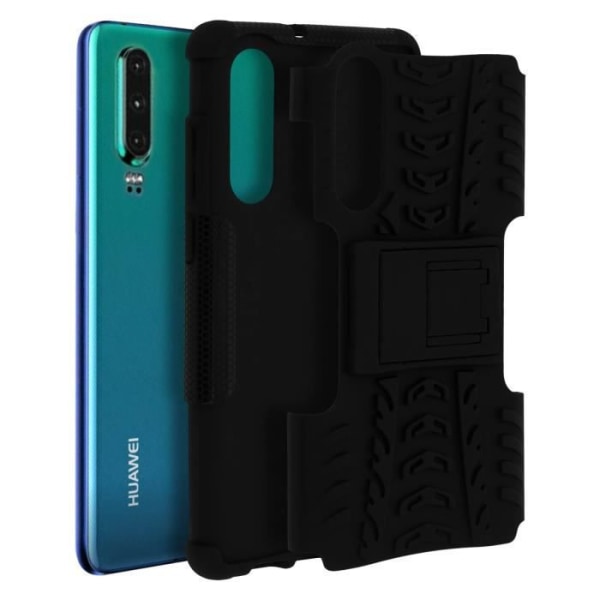 Huawei P30 Cover Hybrid Protection Stødsikker hård videosupport Sort