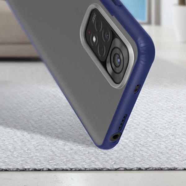 Skyddsskal - Xiaomi - Redmi Note 11/11s - Hybrid - Förstärkta hörn - Blå kant Blå