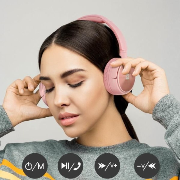 Bluetooth Hörlurar - Swissten - Trix Rose - FM-mikrofon Tuner - Micro-SD-port - 8h batteritid