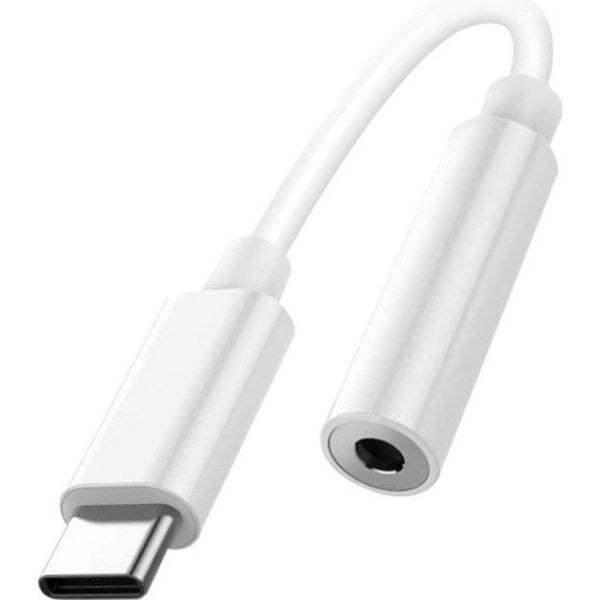 USB-C til 3,5 mm jack-lydadapter Højkvalitetslyd Kompakt letvægts hvid