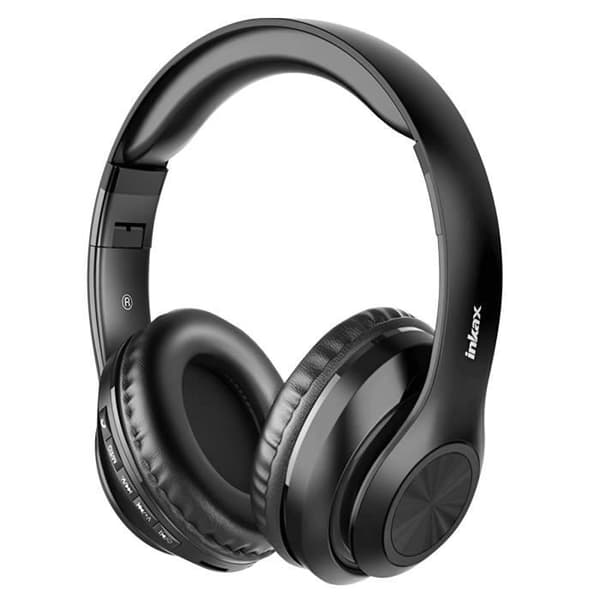 Bluetooth Hovedtelefoner - Inkax - Sort - 6 timers batteritid - Indbygget Mikrofon - Foldbart Design Svart