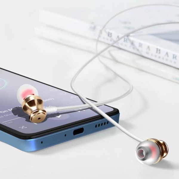 USB-C trådbundna hörlurar - LINQ - In-ear - Integrerad mikrofon - 1,2 m - Vit Vit