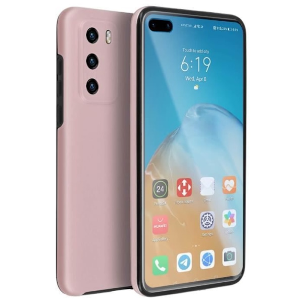Heltäckande skal - AVIZAR - Huawei P40 - Hård Baksida - Mjuk Framsida - Rosa Rosa