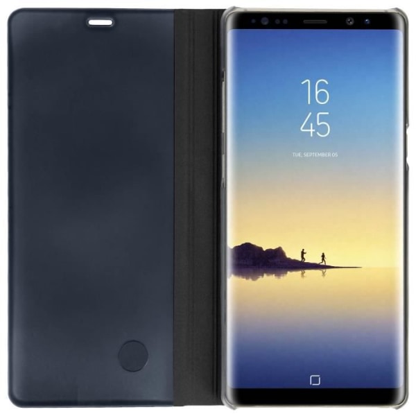 Housse - AVIZAR - Galaxy Note 8 - Folio-etui Miroir - Fuld beskyttelse - Stand-funktion Svart
