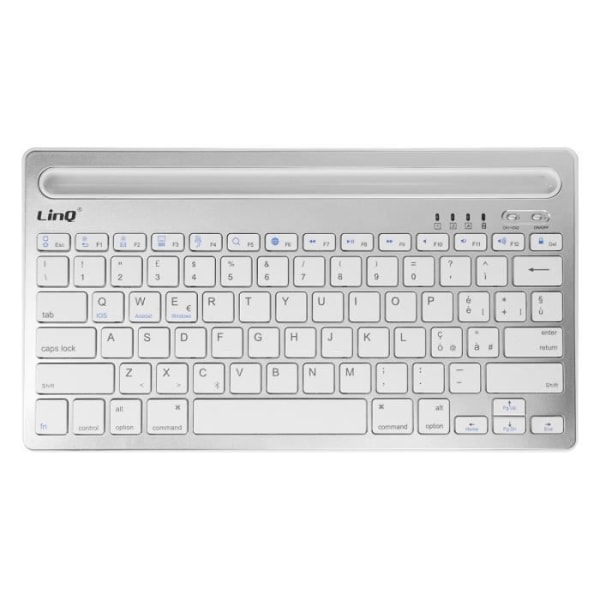 Trådløst tastatur - LinQ - QWERTY - Hvid - Kompatibel med iOS/Android/Windows - USB C