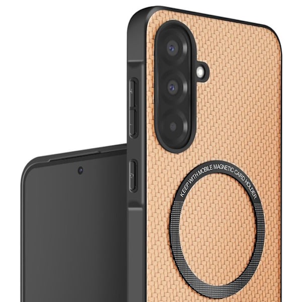 Coque til Samsung A36 Med magnetisk kortlomme i kulfiber Rosé Champagne Rosa