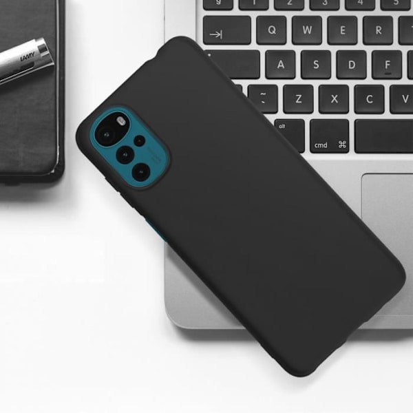 Motorola Moto G22 -kotelo joustava silikoni mattapintainen sormenjälkiä estävä musta Svart
