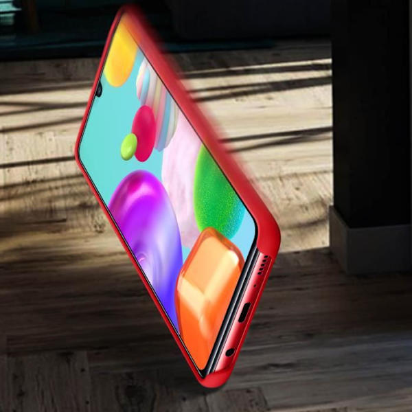 Kuori - Samsung - Galaxy A41 - Puolijäykkä - Silikoni - Punainen Röd