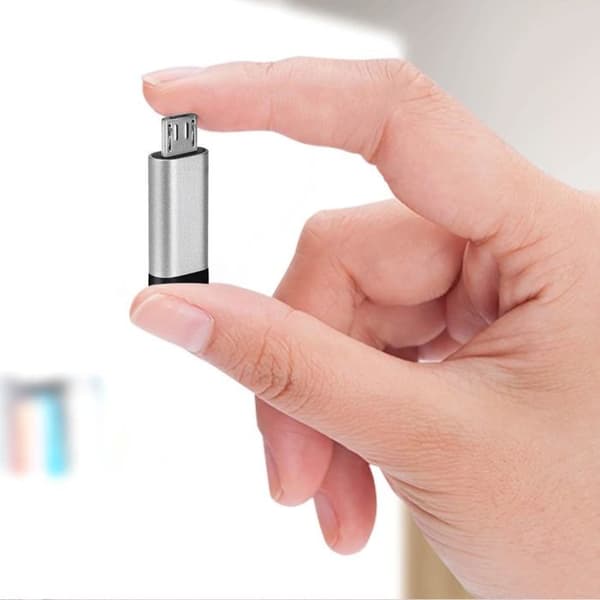 USB-C til micro-USB adapter Opladning og Synkronisering 2.4A Grå
