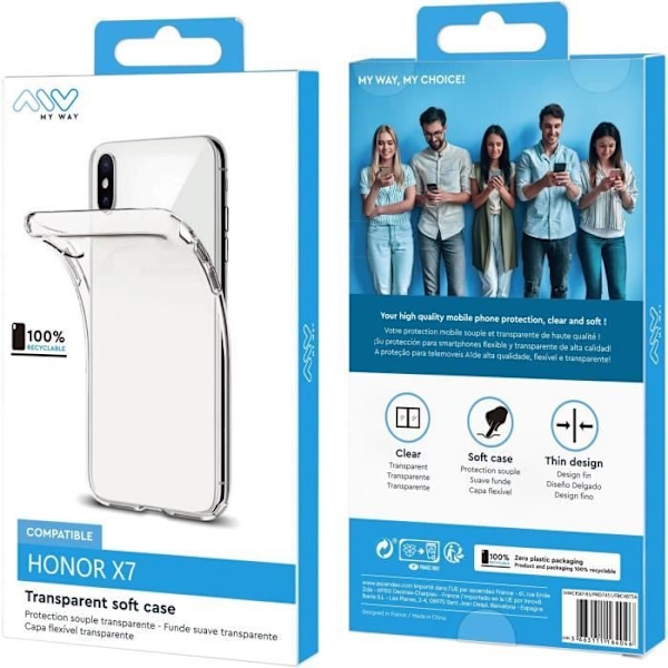 MYWAY HONOR X7 4G TRANSPARENT BLØD CASE Transparent