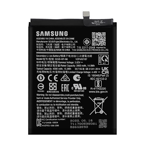 Internt batteri för Samsung A10s, A20s 4000mAh Original GH81-18936A Samsung Black