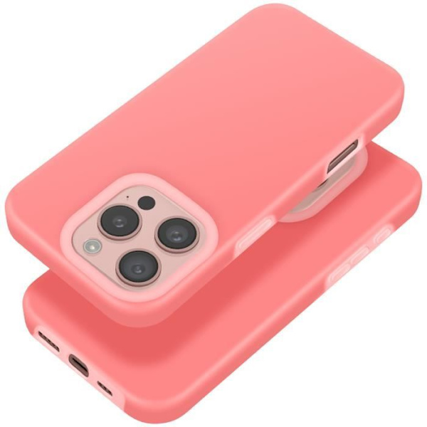 Fodral till iPhone 16 Pro Max Silikon Mjuk Insida Raised Edge Powder Pink Rosa
