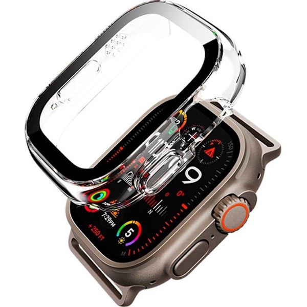 Vahvistettu kotelo Apple Watch 7/8/9 41mm läpinäkyvät mustat ääriviivat - elinikäinen takuu Force Case Transparenta svarta konturer