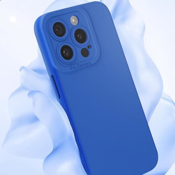 Etui - AVIZAR - iPhone 15 Pro Max - Blød silikone - Forstærket beskyttelse - Blå Blå