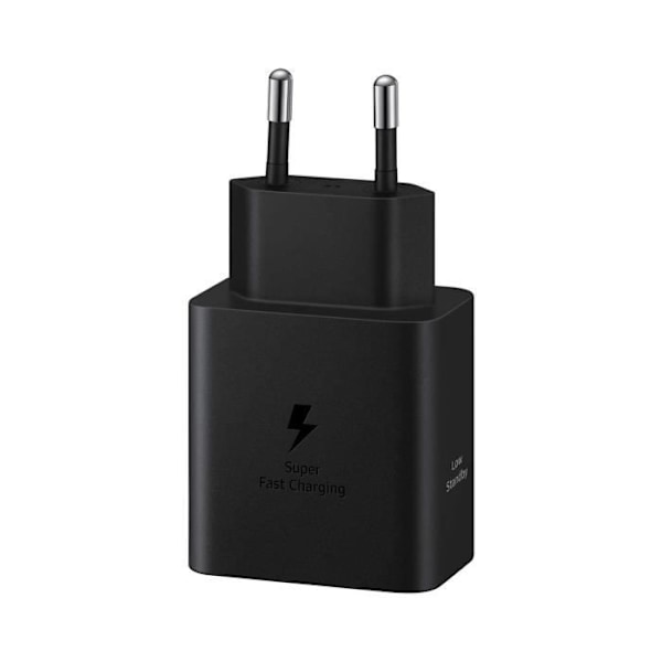 45W strømforsyning USB-C-netoplader + officielt Samsung USB-C-kabel Sort Svart