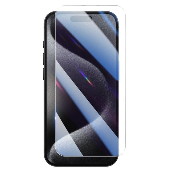 Härdat Glas för iPhone 15 Pro Max Hårdhet 9H Repbeständig Mayaxess Transparent Vit